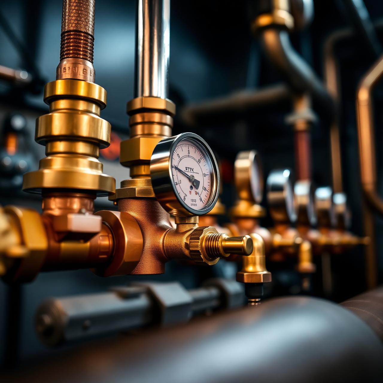 Gas line fittings and pressure gauges